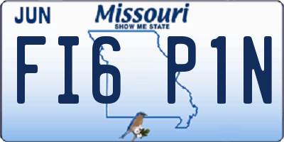 MO license plate FI6P1N