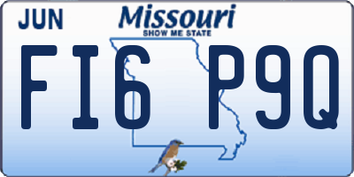 MO license plate FI6P9Q