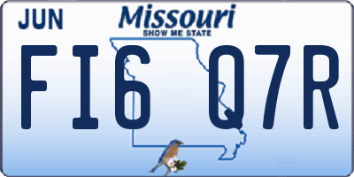 MO license plate FI6Q7R
