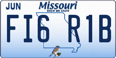 MO license plate FI6R1B