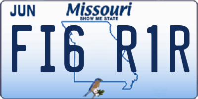 MO license plate FI6R1R