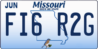 MO license plate FI6R2G