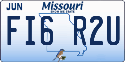 MO license plate FI6R2U