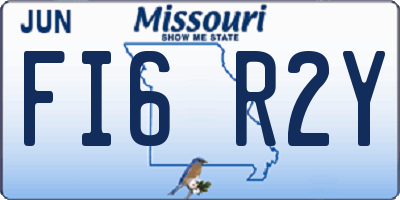 MO license plate FI6R2Y