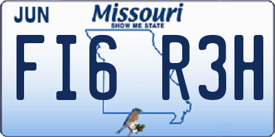 MO license plate FI6R3H