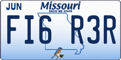 MO license plate FI6R3R