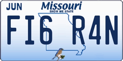 MO license plate FI6R4N