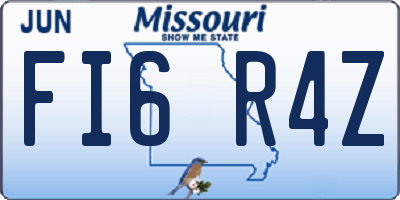 MO license plate FI6R4Z