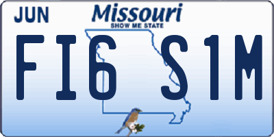 MO license plate FI6S1M