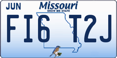 MO license plate FI6T2J