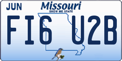 MO license plate FI6U2B
