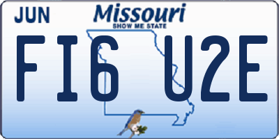 MO license plate FI6U2E