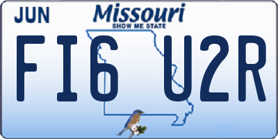 MO license plate FI6U2R