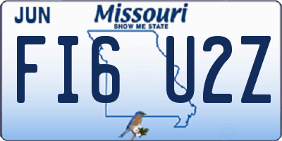 MO license plate FI6U2Z