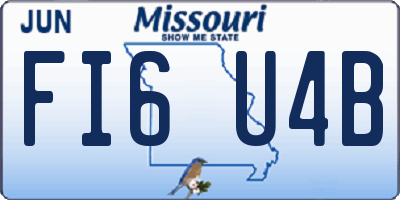 MO license plate FI6U4B