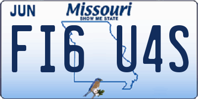 MO license plate FI6U4S