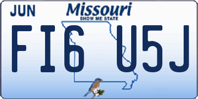 MO license plate FI6U5J