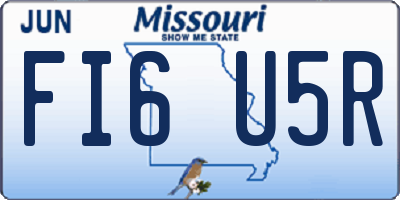 MO license plate FI6U5R