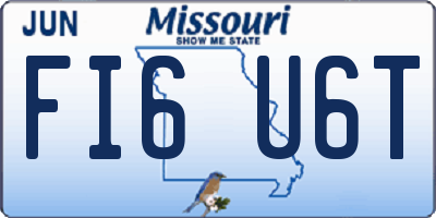 MO license plate FI6U6T