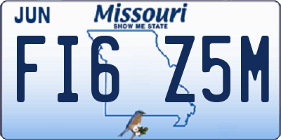 MO license plate FI6Z5M