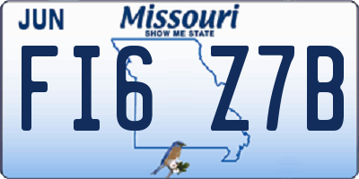 MO license plate FI6Z7B