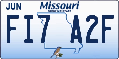 MO license plate FI7A2F