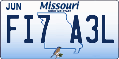 MO license plate FI7A3L