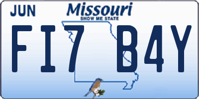 MO license plate FI7B4Y