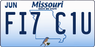 MO license plate FI7C1U