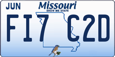 MO license plate FI7C2D