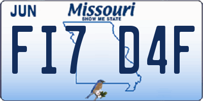 MO license plate FI7D4F