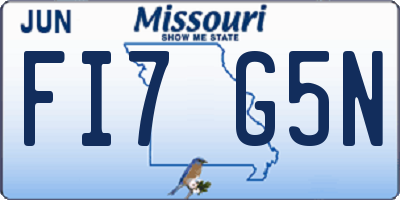 MO license plate FI7G5N