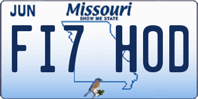 MO license plate FI7H0D