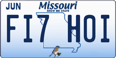MO license plate FI7H0I