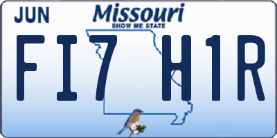 MO license plate FI7H1R