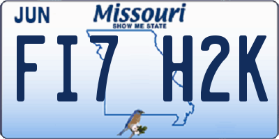 MO license plate FI7H2K