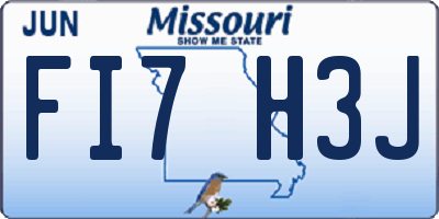 MO license plate FI7H3J
