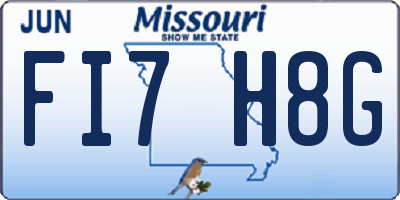 MO license plate FI7H8G