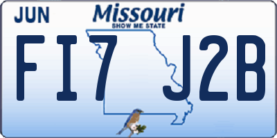 MO license plate FI7J2B
