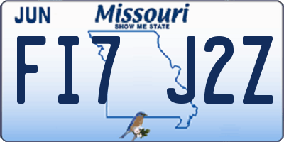 MO license plate FI7J2Z