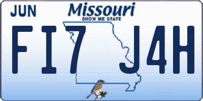 MO license plate FI7J4H