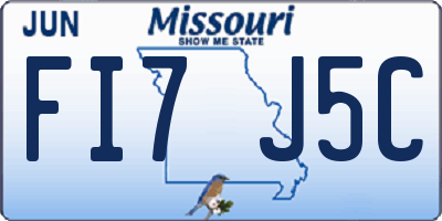 MO license plate FI7J5C