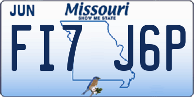 MO license plate FI7J6P
