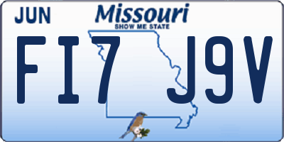 MO license plate FI7J9V