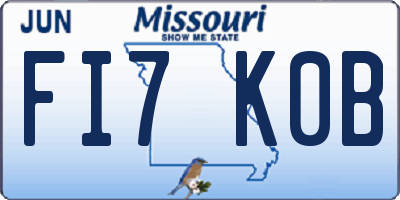 MO license plate FI7K0B