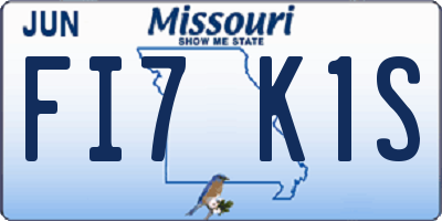 MO license plate FI7K1S