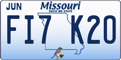 MO license plate FI7K2O