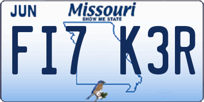 MO license plate FI7K3R