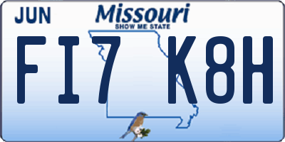 MO license plate FI7K8H