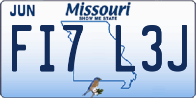MO license plate FI7L3J